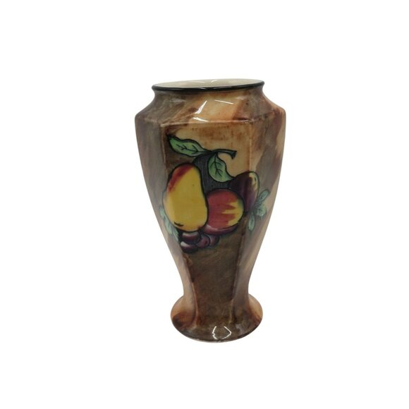 Vintage Hand-Painted Vase With Fruit Design By H & K Tunstall England Ceramic - Picture 1 of 10